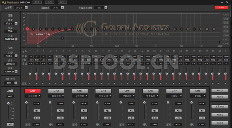 黄金声学DSP-6008DSP电脑调音软件下载