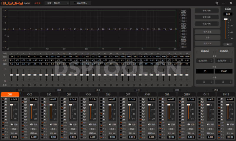 乐与路MuswayTUNE12电脑DSP调音软件下载